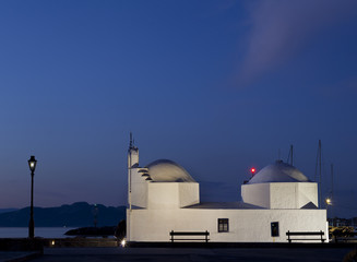 White chapel in the port of Aegina island.Greece. © Ana Tramont