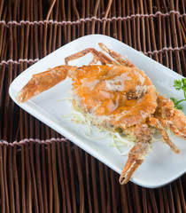 japanese cuisine. crab on the background