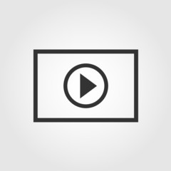 Video player icon, flat design
