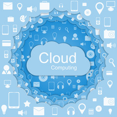 Vector cloud computing concept. Modern design template.