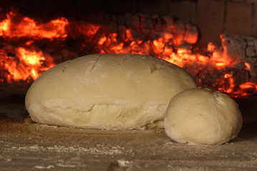 pane nel forno a legna
