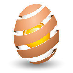 Abstract egg with yolk on white background