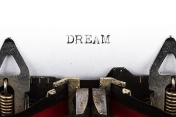 Typewriter with text dream