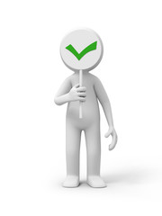 3D people with a check mark symbol