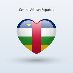 Love Central African Republic symbol. Heart flag icon.