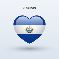 Love El Salvador symbol. Heart flag icon.