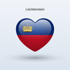 Obraz premium Love Liechtenstein symbol. Heart flag icon.
