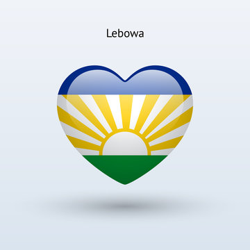 Love Lebowa symbol. Heart flag icon.