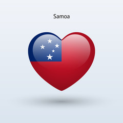 Love Samoa symbol. Heart flag icon.