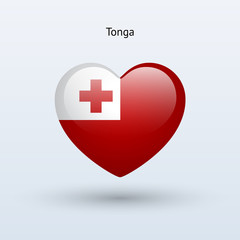 Fototapeta premium Love Tonga symbol. Heart flag icon.