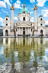 Fototapeta premium Saint Charles's Church (Wiener Karlskirche) in Vienna, Austria