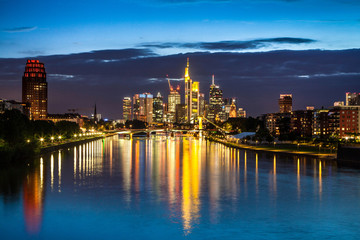 Fototapeta na wymiar Frankfurt am Main skyline at night, Germany