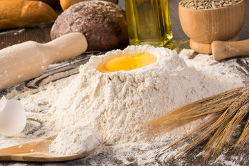 flour, eggs, wheat still-life