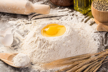 flour, eggs, wheat still-life