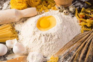 flour, eggs, wheat still-life