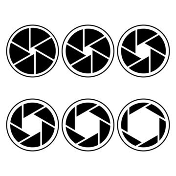 camera shutter symbols vector illustration