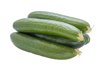 Cucumbers isolated on white .