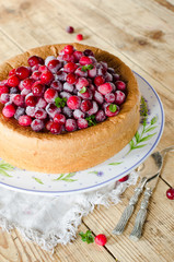 Sponge cake with cranberries