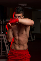 Boxer MMA Fighter Practice His Moves