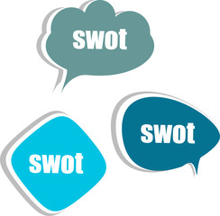 swot. Set of stickers, labels, tags. Template for infographics