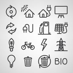 Energy and resource icon set