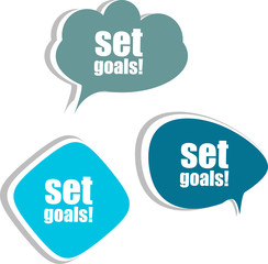 set goals. Set of stickers, labels, tags. infographics