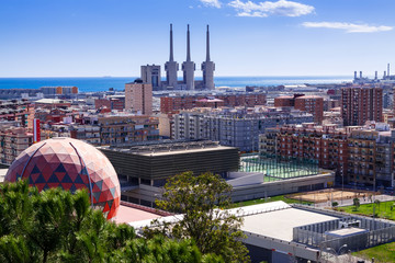 Fototapeta premium Badalona and Sant Adria de Besos. Barcelona