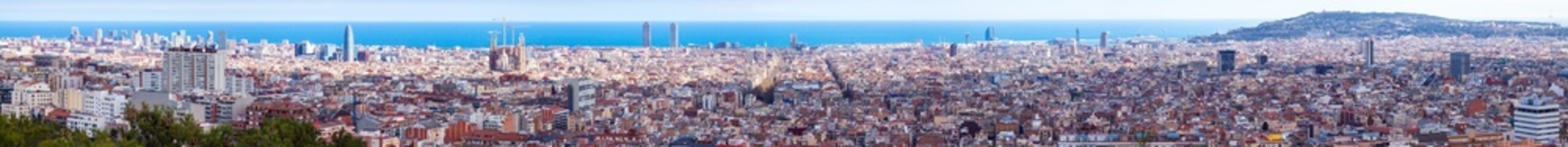 Naklejka premium Top panoramic view of Barcelona