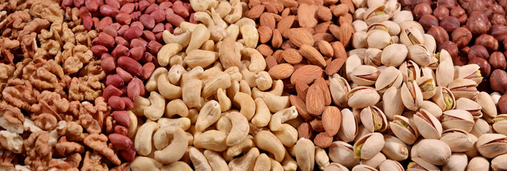 Assorted nuts background