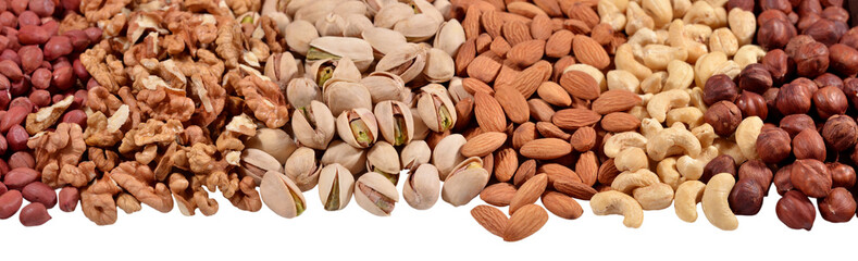 Assorted nuts background