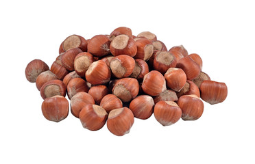 Heap of hazelnuts