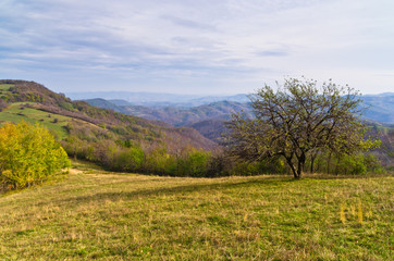 Homolje mountains landscape on a sunny autumn day