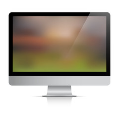 Computer monitor with abstract background on screen