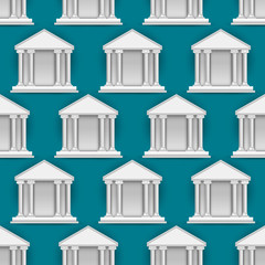 Vector seamless pattern of  buildings banks