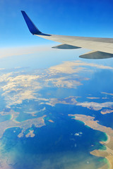 Fototapeta premium Wing of an airplane