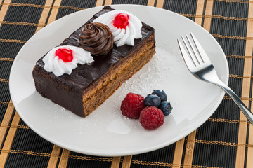 Piece of chocolate cake