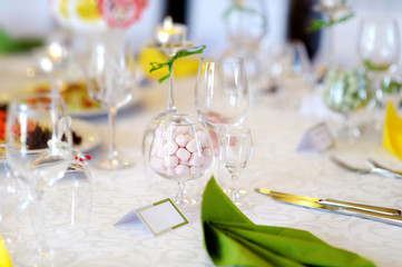 Table set for an event party