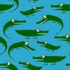 Naklejka premium Seamless Crocodiles