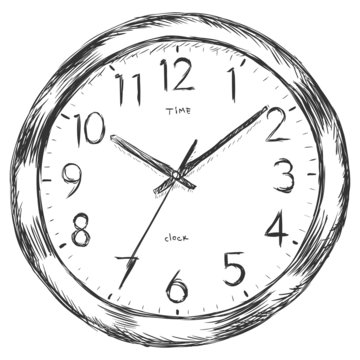 vector sketch illustration - wall clock