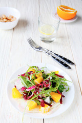fresh salad with orange slices