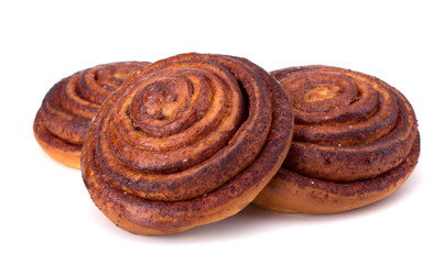 Cinnamon buns isolated on white background Stock Photo: