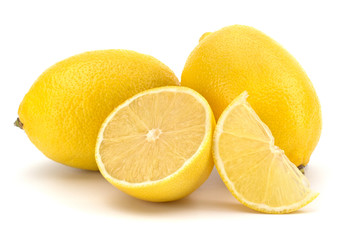 lemon and slice isolated on white background 