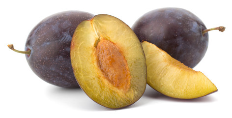 Plums isolated on white background