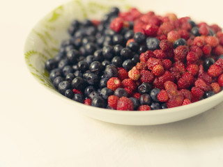 Fresh strawberry and blueberry
