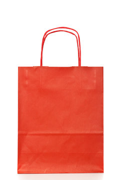 Red gift or shopping bag.