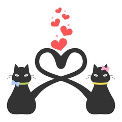 Twin Cats Heart Tails