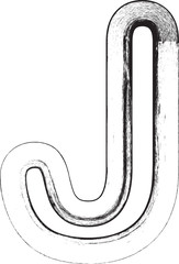 Grunge font. Letter J