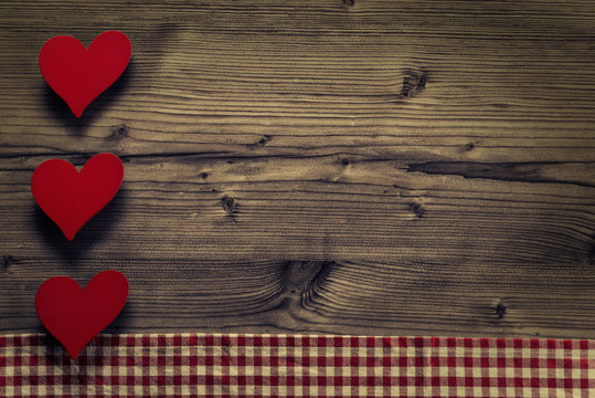 Valentines Day frame - wood background
