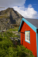 Red fishing hut