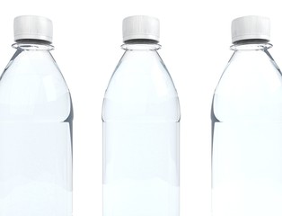 Bottles of water isolated on white background